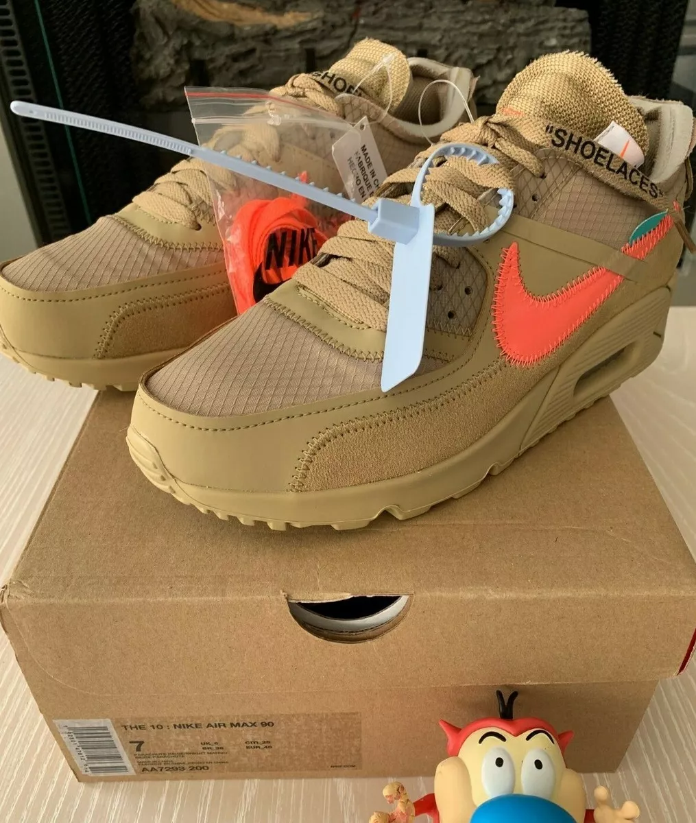 DS Nike Air Max 90 x OFF-WHITE Desert Ore Sand 2019 US 7-12 Virgil