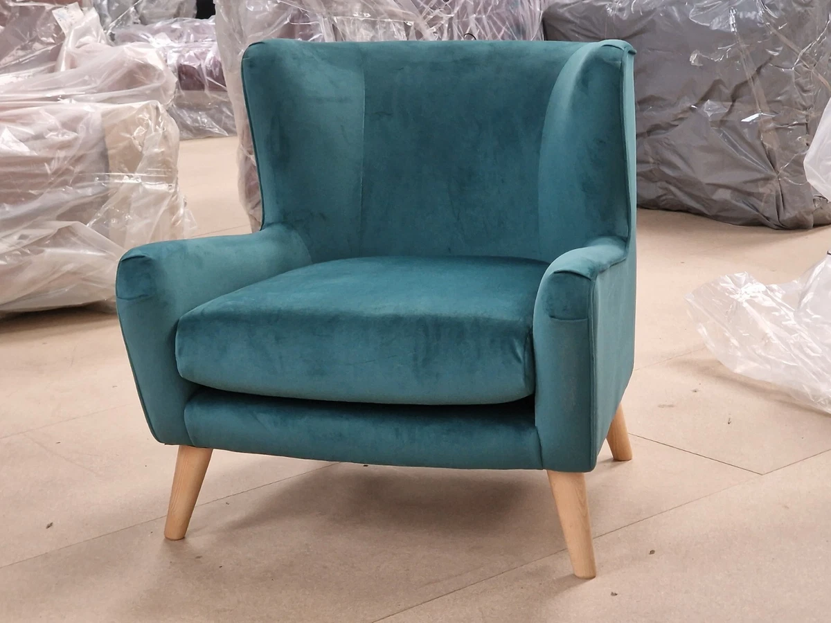 John Lewis Swoon Keats wing back armchair Green Velvet 699 in