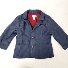 Cat  Jack Blue Jacket Coat Suit Sports Boy's 12M 12 M Months Button Up Lined