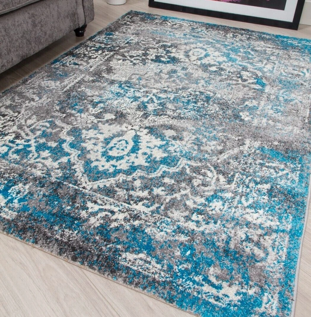 Teal Blue Rugs Distressed Classic Design For Livingrooms Bed Rooms Hallway Rug
Opens in a new window