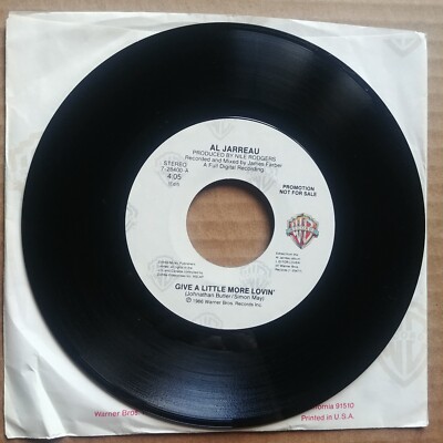 AL JARREAU Give A Little More Lovin DJ PROMO 45 7'' POP Record Vinyl Records