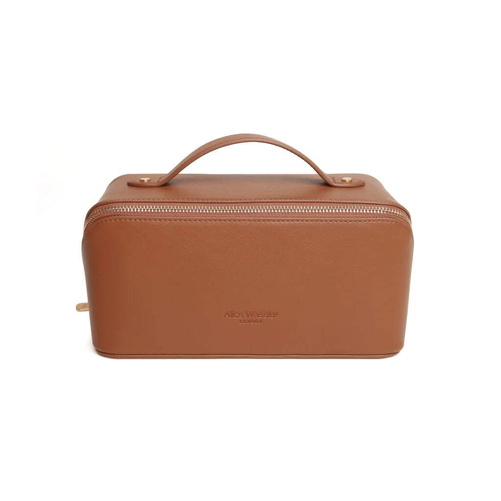 Alice Wheeler London Tan Nappa Train Case