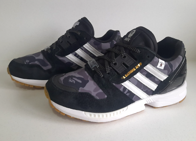 Genuine Adidas ZX 8000 x BAPE x Undefeated Trainers UK 4 Black Gum