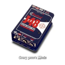 Radial J48 Phantom Powered Active Direct Box 48V DI R800 3001