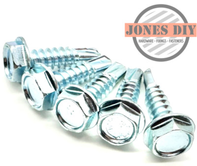 SELBSTBOHRENDE TEK SCHRAUBEN SECHSKANTKOPF ZINK DACHVERKLEIDUNG BLECH 4,2mm 4,8mm 5,5mm