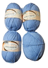 ROMAXE Wintuck Knitting Worsted Yarn Country Blue #931 ~ 3.5 oz 4Ply 4 Skeins