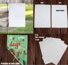 5 Pack Blank Garden Flags DIY Yard Banner Double Sided Dye Sublimation Flag