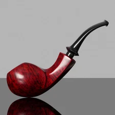 MUXIANG Briar Smooth Tobacco Pipe Bent Vulcanite Stem Smoking Pipe Freehand Pipe