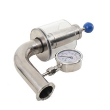 1.5" Tri Clamp Adjustable Pressure Relief Safety Valve with Pressure Gauge