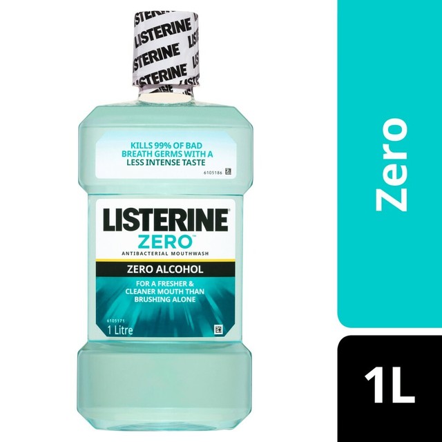 LISTERINE Mouthwash Zero Without Alcohol Prevents Cavities 1l for sale