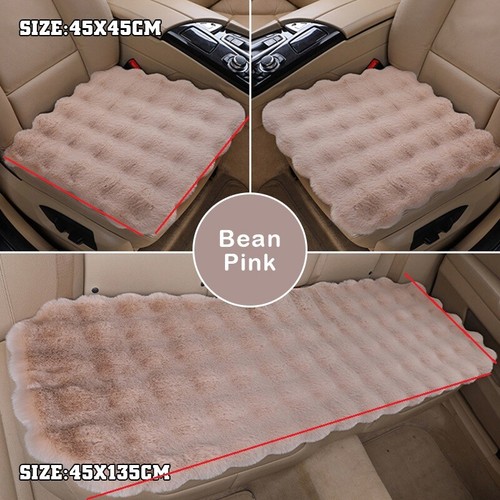 Fake Rabbit Fur Winter Car Seat Cushion Front Rear Seat Cover Thick Plush Soft - Picture 4 of 36
