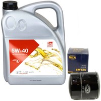 MotoröL Set 5W-40 5 Liter + ÖLfilter SM 125 FüR Mitsubishi Pajero II 3.0 V6 24V