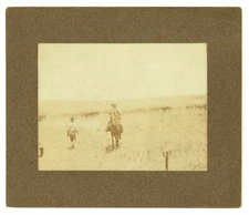 8" x 10" Photo Spur Ranch, Texas, TX, 1908, cowboy, branding, calf, horseback