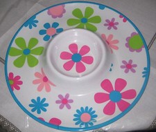 burton+BURTON 13 INCH ROUND MELAMINE CHIP & DIP PLATTER  - MULTICOLOR FLORAL