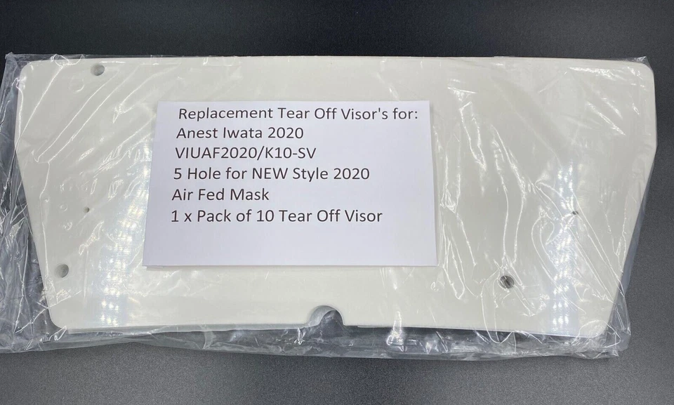 Replacement Tear Off Visor to fit ANEST IWATA VIUAF2020/K10 (Pack of 10) 5 Hole