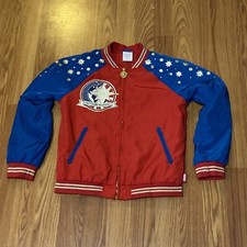 Disney Captain Marvel Jacket Youth Sz 9/10 Red Blue Full Zip Applique Avengers