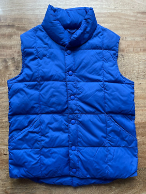 Lands End Down Puffer Vest Jacket Size 7 8 EUC Blue Classic! | eBay