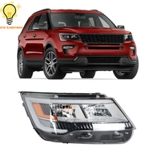For Ford Explorer 2016-2019 Chrome w/ LED DRL Passenger Side Headlight Headlamp