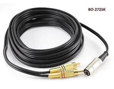 CablesOnline 25ft 7-Pin Din Plug to 2RCA Plug BO, Naim, Quad Audio Cable