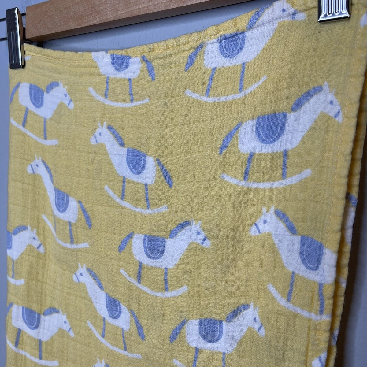 Rocking Horse Swaddle Blanket Muslin Yellow Unisex Baby Animal eBay