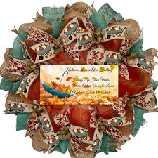 Autumn Leaves Are Falling Handmade Deco Mesh Wreath