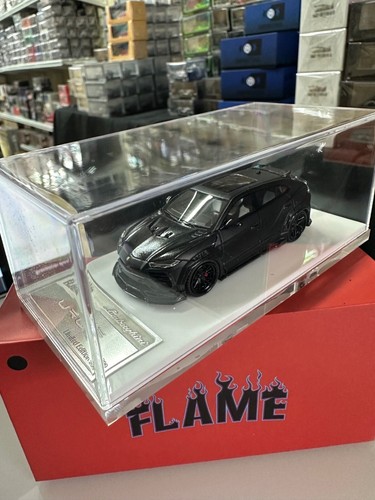 LAMBORGHINI URUS LBWK SUV MATTE BLACK 1/64 RESIN CAR MODEL BY FLAME MODELS 299PC - Picture 2 of 7