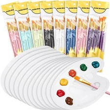 Cedilis 96 Pcs Painting Brush Palette Set, 80 Paint Brushes and 16 Paint Pale...