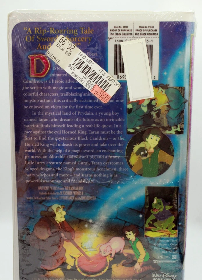 1985 Walt Disney “The Black Cauldron” VHS #9124 Sealed Collector Edition - Image 3 of 4