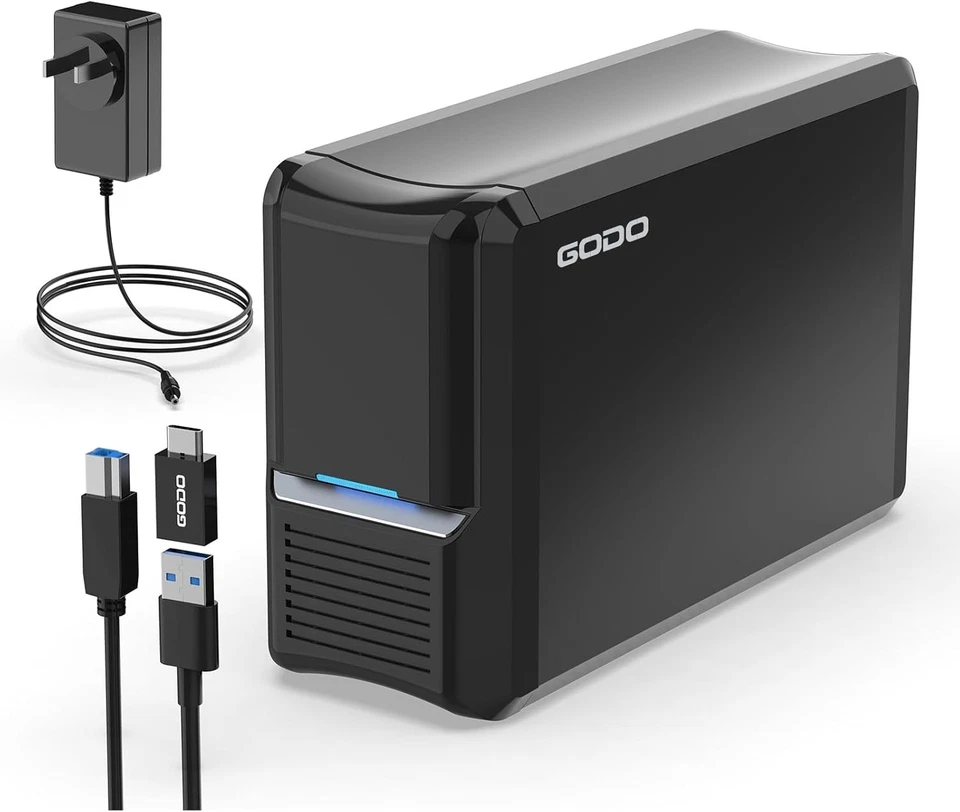 Dual Bay Hard Drive Enclosure, 3.5" SATA HDDs, RAID 0/1/JBOD - Image 3 of 4