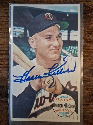 !!! 1960's T.C.G. Harmon Killebrew Oversized Card # 38 With Autograph  !!!