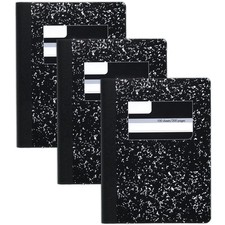 Black Marble Composition Notebook, 3 Pack, Wide Ruled, 100 Sheets