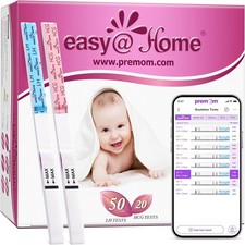 Easy Home 50 Ovulation Test Strips and 20 Pregnancy Test Strips Combo Kit, 50 L