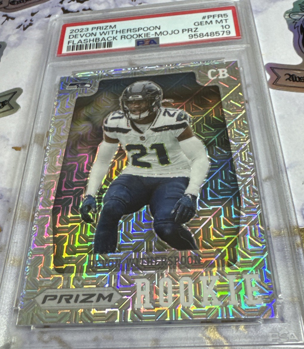 2023 Prizm Devon Witherspoon RC Flashback Variation Silver Mojo PRIZM /25 PSA 10