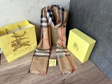 SCARF BURBERRY 100% CASHMERE AUTHENTIC BLACK BEIGE RED CLASSIC SHAWL CAMEL 2025