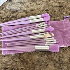 Makeup Brushes Set with Bag 13 Brushes NWT Purple