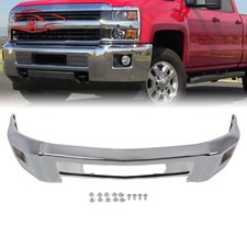 Chrome Steel Front Bumper For 2015-2019 Chevy Silverado 2500 3500 Hd W Fog Hole