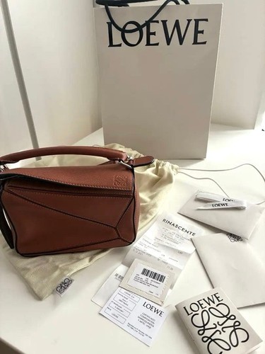 Loewe Puzzle Mini Shoulder Bag, Tan, Gift Receipt Included