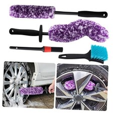 4 Pack Wheel Tire Cleaning Brush Kit Cars Motorcycles RVs Trucks Purple White