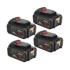 waitley 4 Pack 20V 6A Replacement Battery Compatible with Dewalt DCB200 DCB20...