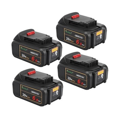 waitley 4 Pack 20V 6A Replacement Battery Compatible with Dewalt DCB200 DCB20...