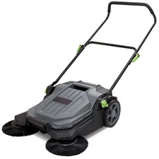 20%Off Shipping Free: Walk-behind Hand Push Floor Sweeper Manual 5-Gallon Adjus