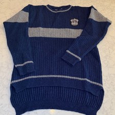 Harry Potter Ravenclaw Quidditch Sweater Blue Grey 100 Lambswool Size Large