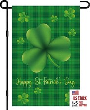 St. Patrick's Day Shamrocks Garden Flag 12x18 Inch Double-Sided for Outdoor