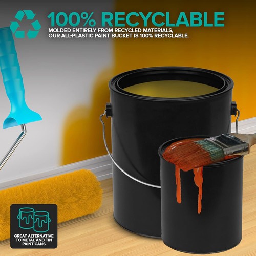 1 Quart & 1 Gallon Plastic Paint Buckets 4 Pack Combo Triple-Lock Airtight Se... - Picture 5 of 7