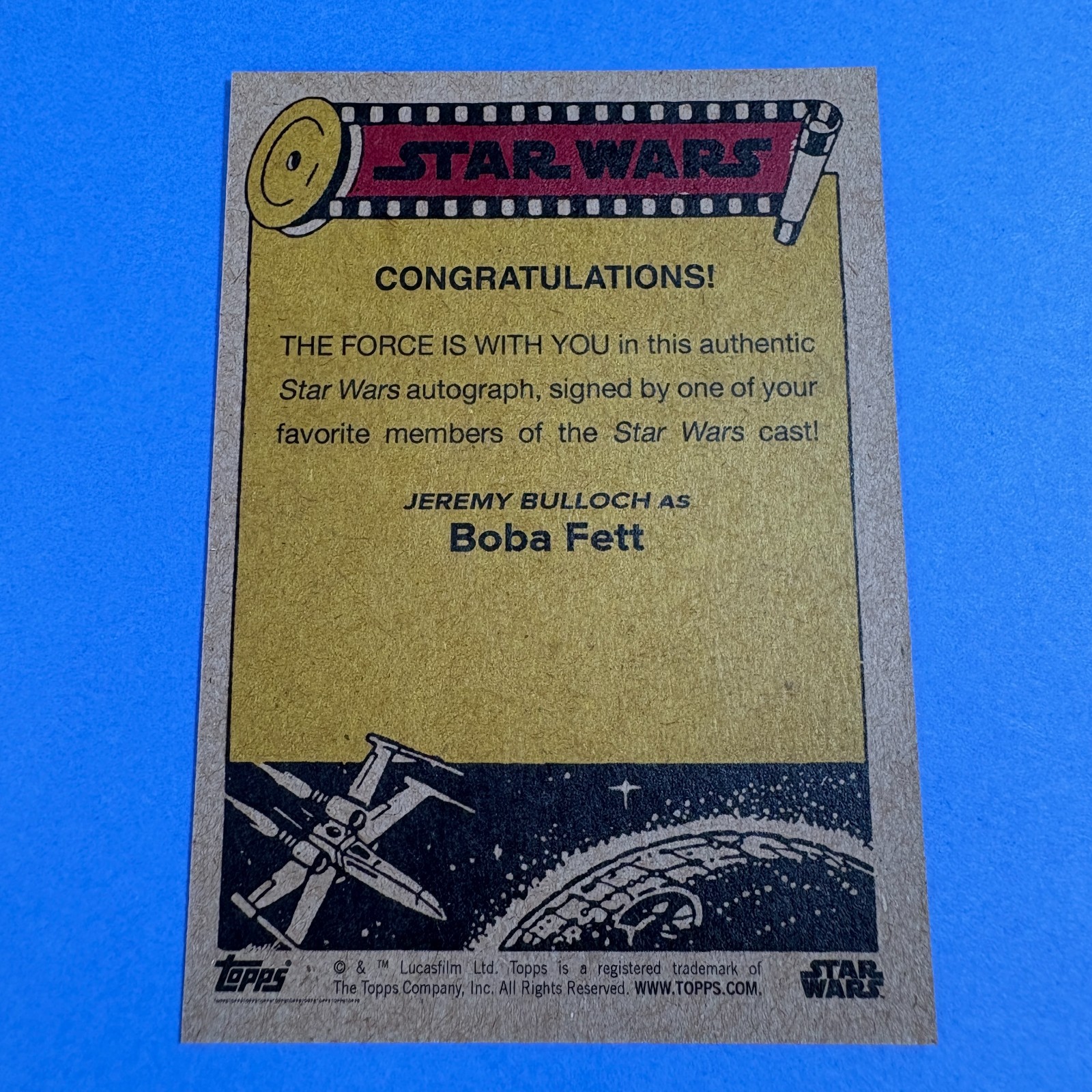 Topps THROWBACK Star Wars 7-A Authentic Auto Jeremy Bulloch as Boba Fett view 6