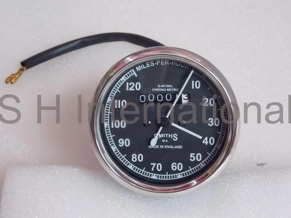 Replica Black Smiths Speedo Meter 0-120 Mph Fit For BSA Norton Triumph Ariel - Image 2 of 4