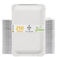 Heku Be Green Einweg-Pappteller 250 Stk 13X20Cm Kompostierbar Umweltfreundlich