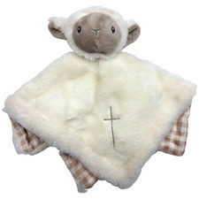 Dan Dee Beige Lamb Baby Security Blanket Cross Rattle Unisex DanDee Lovey