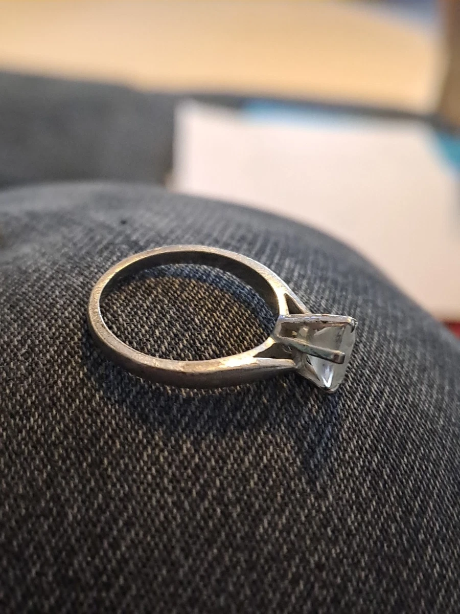 Bague Argent Sterling Vintage Design Moderniste - Taille 53 - Occasion
