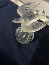 Lalique Nina Ricci L'Air Du Temps Perfume Bottle 3.5" Frosted Bird Stopper